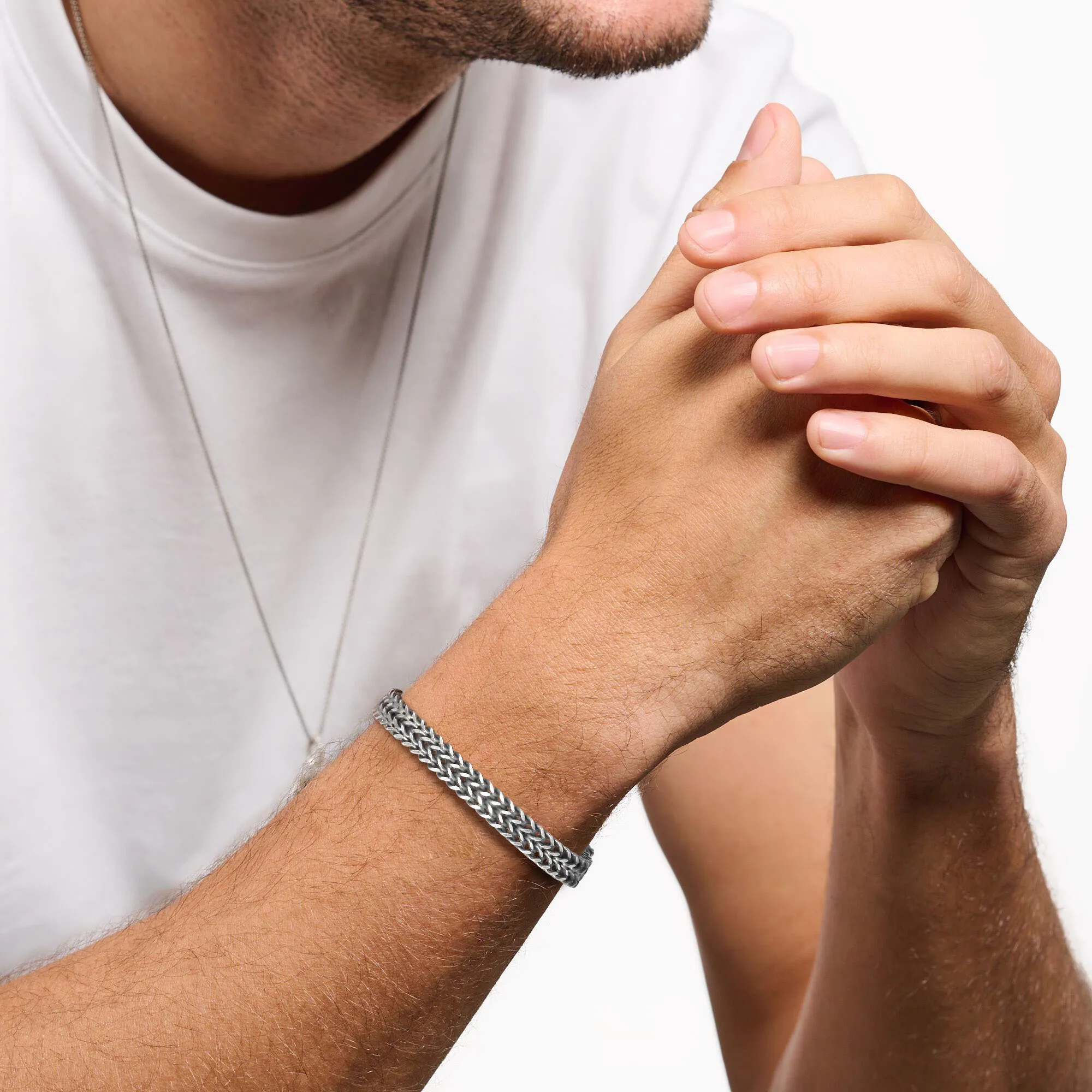 ‌Vnox 6mm Wide Stainless Steel Curb Chain Bracelet for Men, Heavy Duty Cuban Link Magnetic Clasp Wristband, Punk Style Jewelry