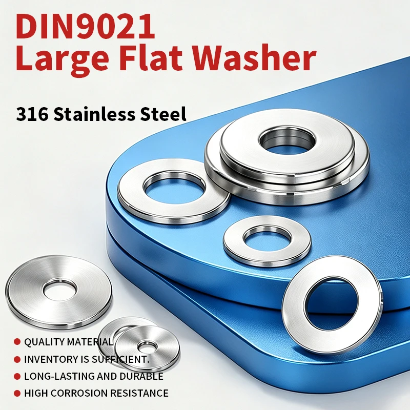 316SS Meson Flat Washers DIN9021 Metal Plain Gasket Large Surface Spacer Shim Washer M3 M4 M5 M6 M8 M10 M12 M14 M16 M20