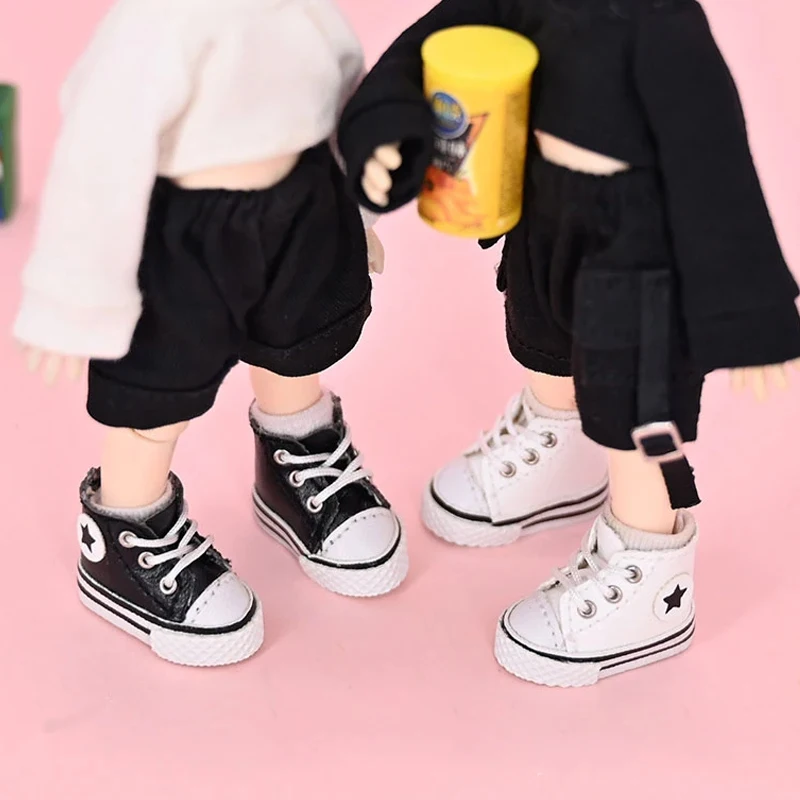 Ob11 Dolls Shoes Cute High-top Shoes，Sneakers Canvas Shoes ,for Molly, P9, YMY, 1/12BJD Doll Accessories Toy Casual Shoes