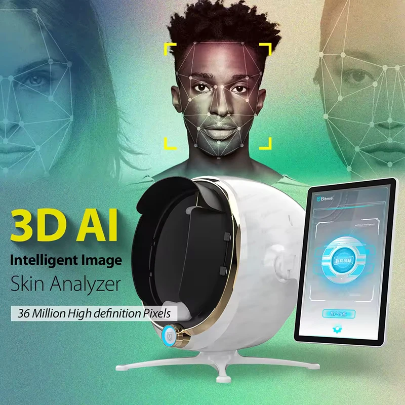 Hot 3D Skin Scanner Diagnostics Facial Analyzer Monitor Machine Magic Mirror 8 Spectrum Digital Face Camera Moisture Detector