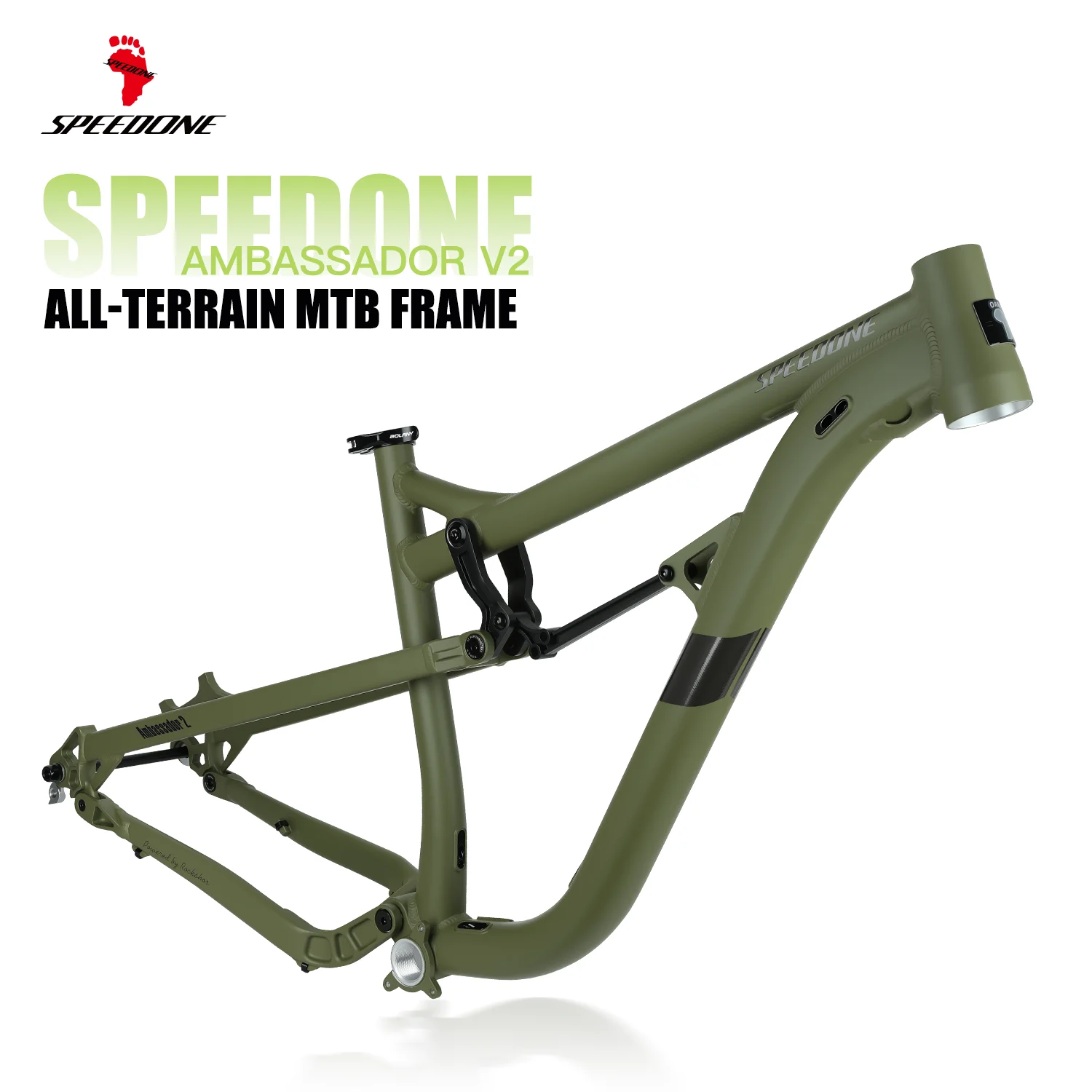 

SPEEDONE AmbassadorV2 MTB Frame AM All Terrain Full Suspension Bicycle Frame Mountain Trail Soft Tail Frame Four Link Suspension