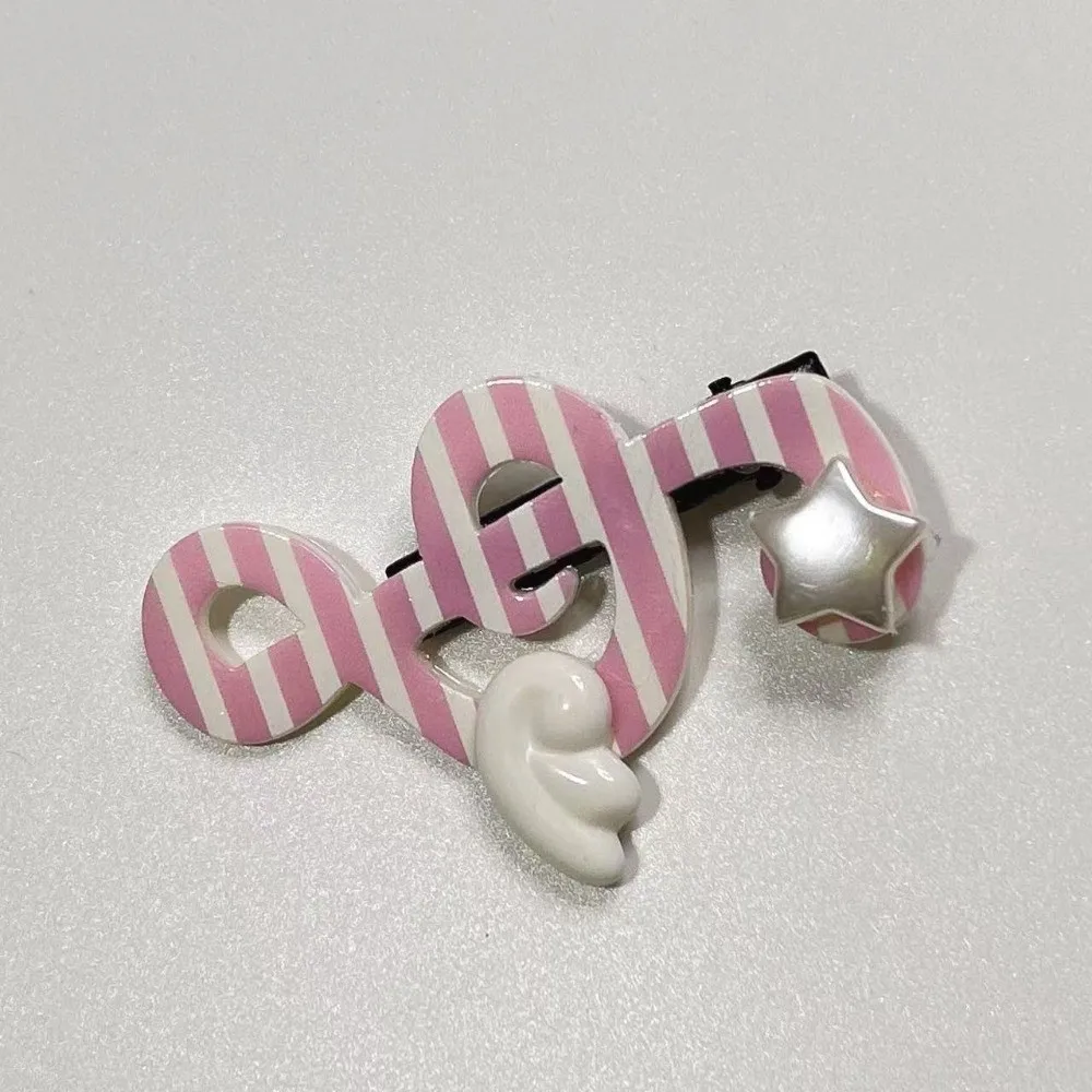 Acrylic Music Note Hairpin Polka Dot Korean Style Star Wing Clip Sweet Shape Anti Slip Musical Note Hair Clip Daily School