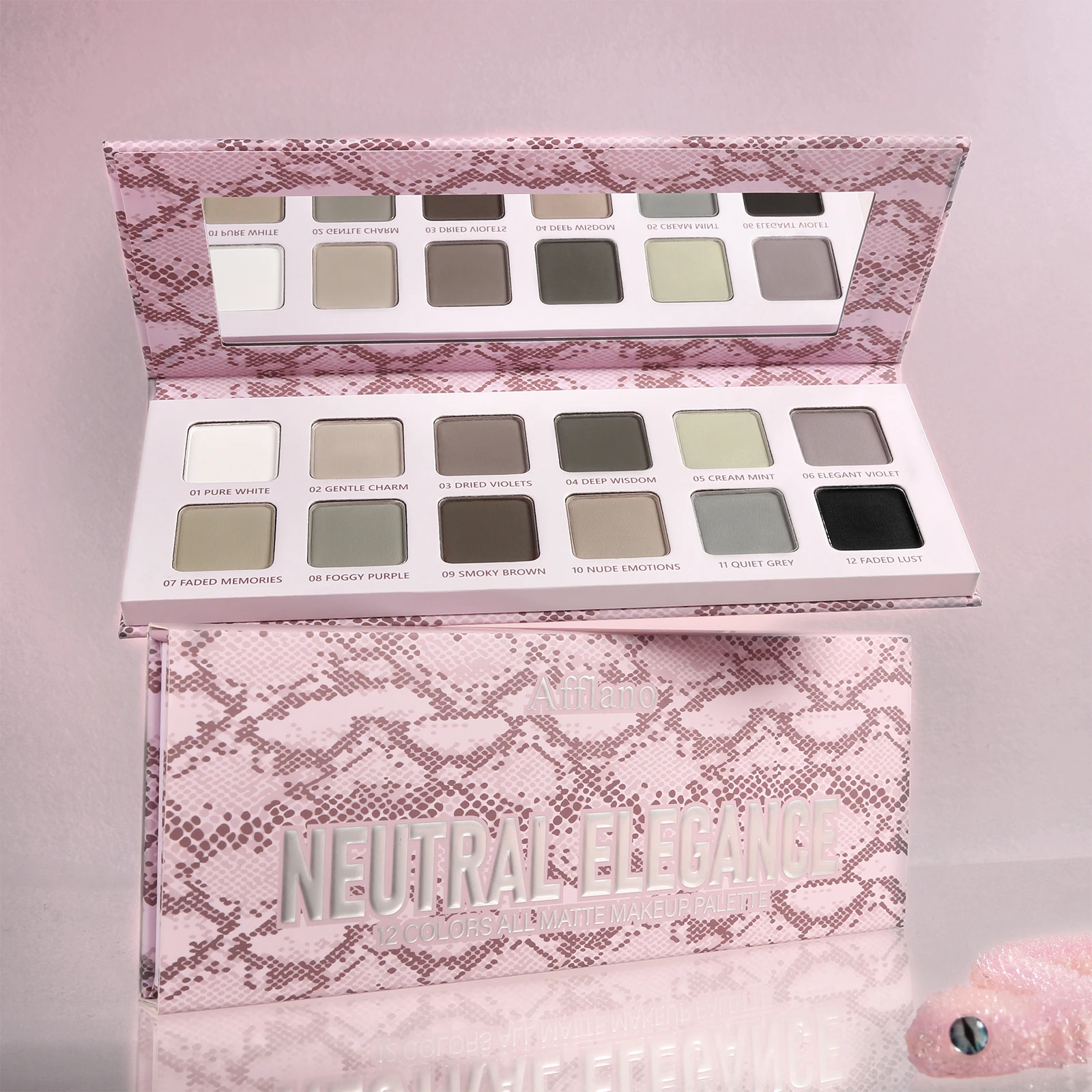 ALL マット アイシャドウ パレット - 12 色のクールトーンのアイシャドウ パレット - 成熟した女性のためのナチュラル ソフト アイ メイクアップ コンパクト