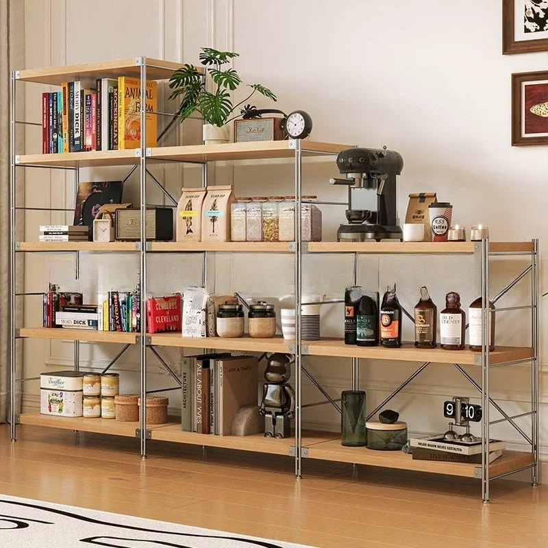 Japanese-style floor-to-ceiling optical axis rack, living room multi-layer storage rack, kitchen balcony locker, small shelf dis