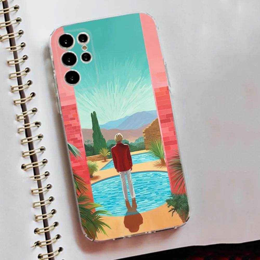 David Hockney art painting Phone Case Silicone Case For Samsung S30,S23,S21,S22,S20 Ultra,S20 FE lite,S10,S9,S8 PIus Cover Clear image 5
