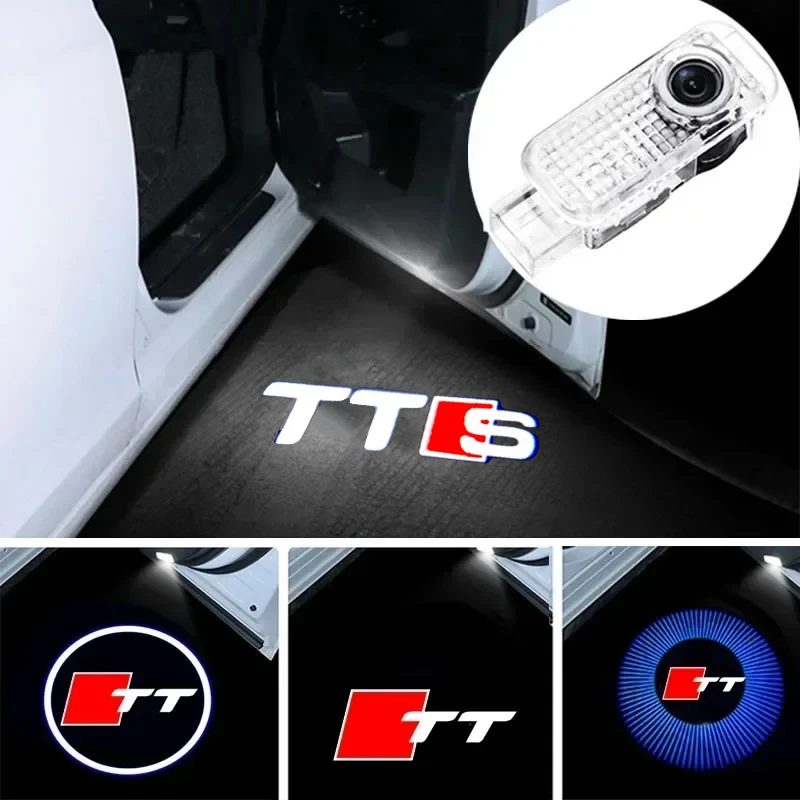 2Pcs for Audi TTS Logo 2008 2009 2012 2013 2017 2019 2020 2021 2022 LED Car Door Welcome Courtesy Projector Ghost Shadow Lights