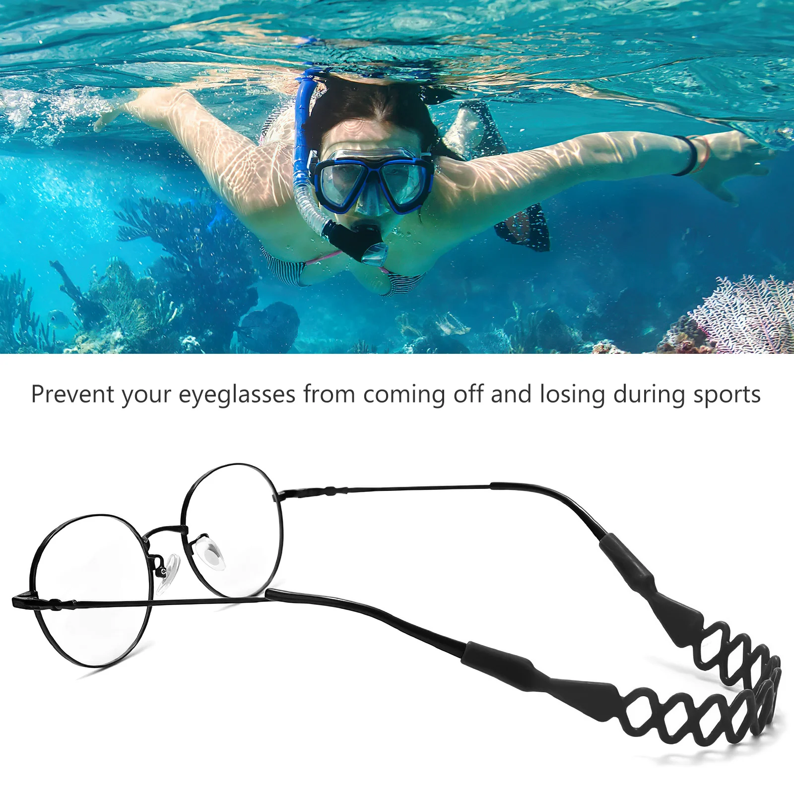 

6Pcs Glasses Strap Anti-Slip Silicone Sports Eyeglass Holder Strap Durable Eyewear Retainer for Outdoor Activities