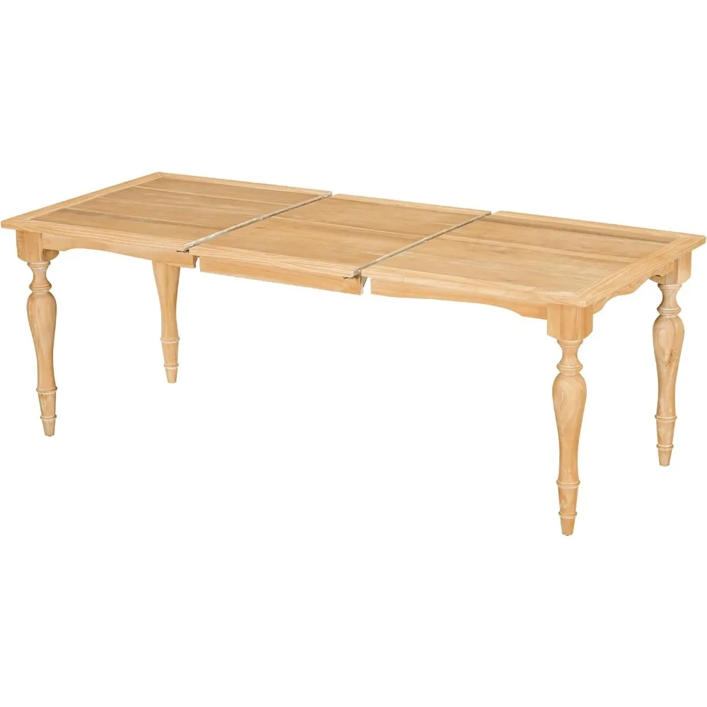 طاولة طعام تقليدية عتيقة قابلة للتمديد مع أوراق قابلة للإزالة مقاس 23.6 بوصة - بطول 82.7 بوصة، من الخشب الصلب الطبيعي وسطح mdf، ومتعددة الاستخدامات
