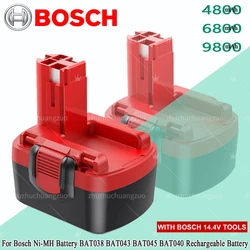 Batteria 9800mAh 6800mAh 4800mAh 14.4 V per BOSCH BAT038 BAT040 BAT140 BAT159 BAT041 GSR 2607335264 batteria cacciavite 14.4 Volt