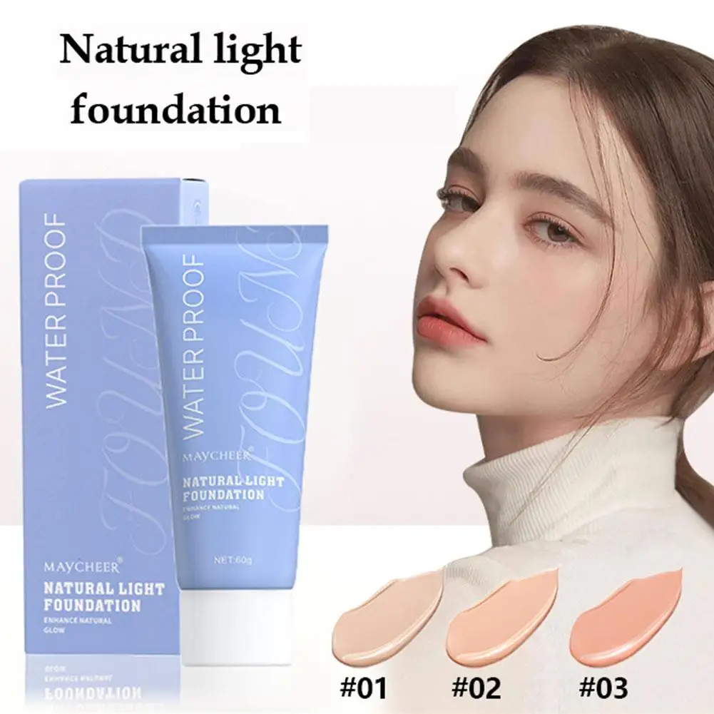 MAYCHEER Natural Gloss Liquid Foundation Waterproof Moisturizing And Oil Proof Concealer Control Sweat Cream BB U2C0