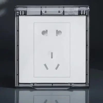 غطاء مخرج مقاوم للماء واقي مقبس بلاستيكي شفاف لمفاتيح 86 نوعًا لأغطية مخرج أمان الحمام والمكتب المنزلي