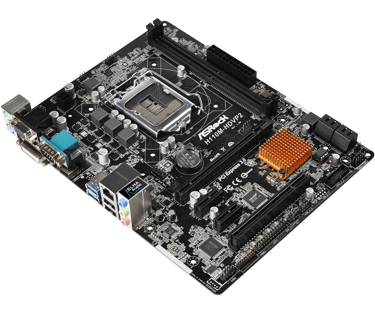 ASRock H110 اللوحة H110M-HDVP2 اللوحة LGA1151 دعم 7500 7700 7300 7400 G4620 6700 7600 6300 مايكرو ATX DDR4 32GB