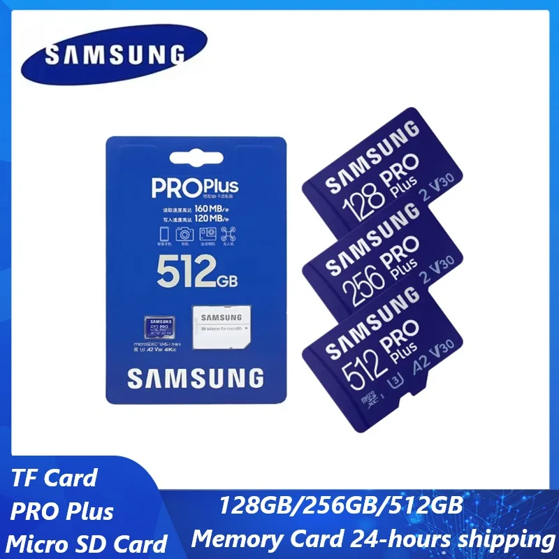 

SAMSUNG Memory Card PRO Plus Micro SD Card 512GB 256GB 128GB TF Cards for Nintendo Switch Steam Deck ROG Ally Tablet DJI Camera