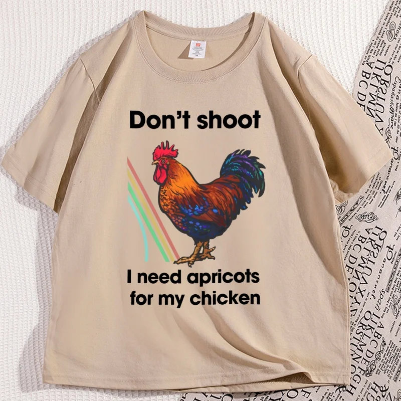 Don't Shoot I Need Apricots for My Chicken T Shirt Arc Raiders Scrappy T-shirt Graphic Tee Cotton Short Sleeveround Neck Tees