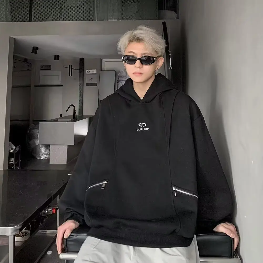 New America Hoodie Men Loose Hoodie Sweatshirt Autumn Winter Long Sleeve Tops Hooded Jackets Hip Hop Trend Harajuku Streetwear