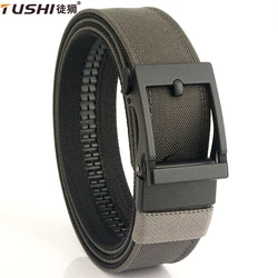 TUSHI New Military Belt Metal Automatic Buckle Hard Tactical Belt Thickened Gun Belts For Men Outdoor Secretly carried Waistband