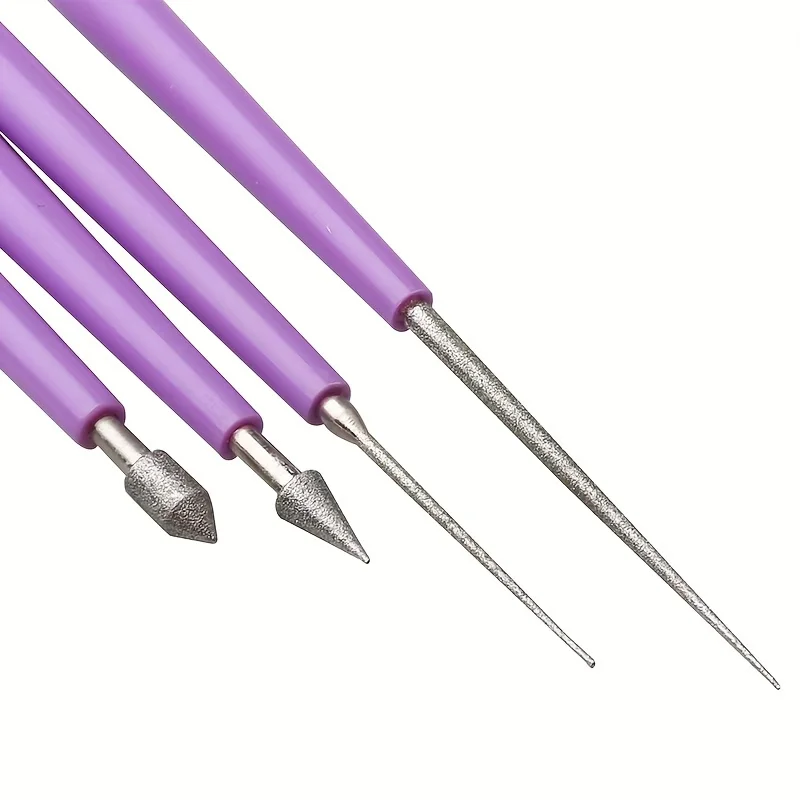 4pcs Diamond Tipped - Bead Reamera Tool - 4pcs Beading Hole Enlarger for DIY Jewelry Making