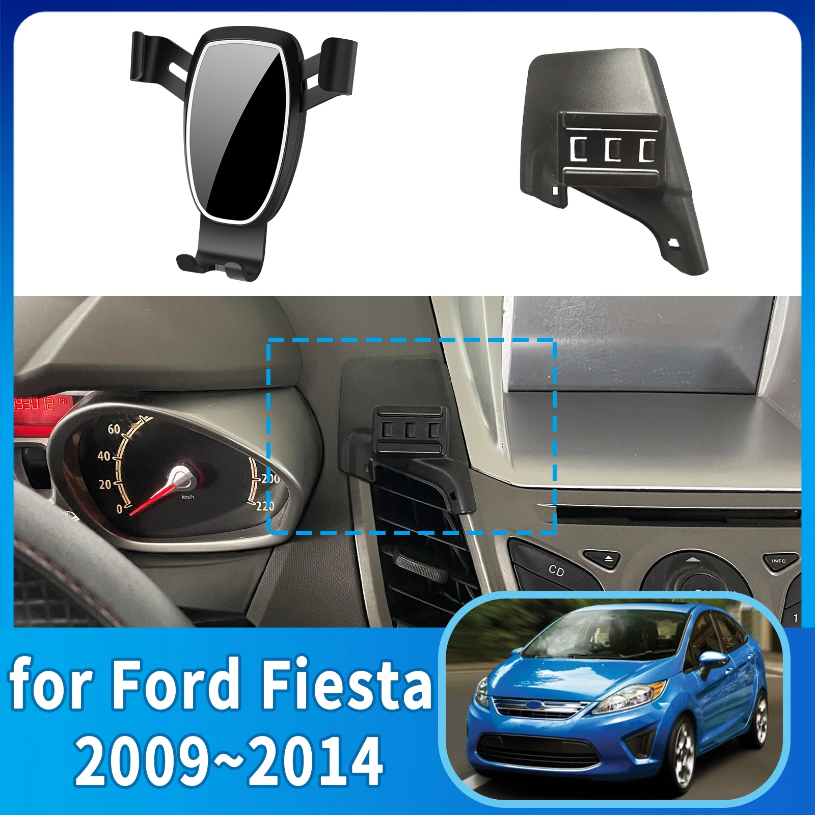 

fit for Ford Fiesta 2009 2010 2011 2012-2014 ​​Anti-Shake Screen Base Phone Holder Mount Stand ​​ Dedicated Car​​ accessoires