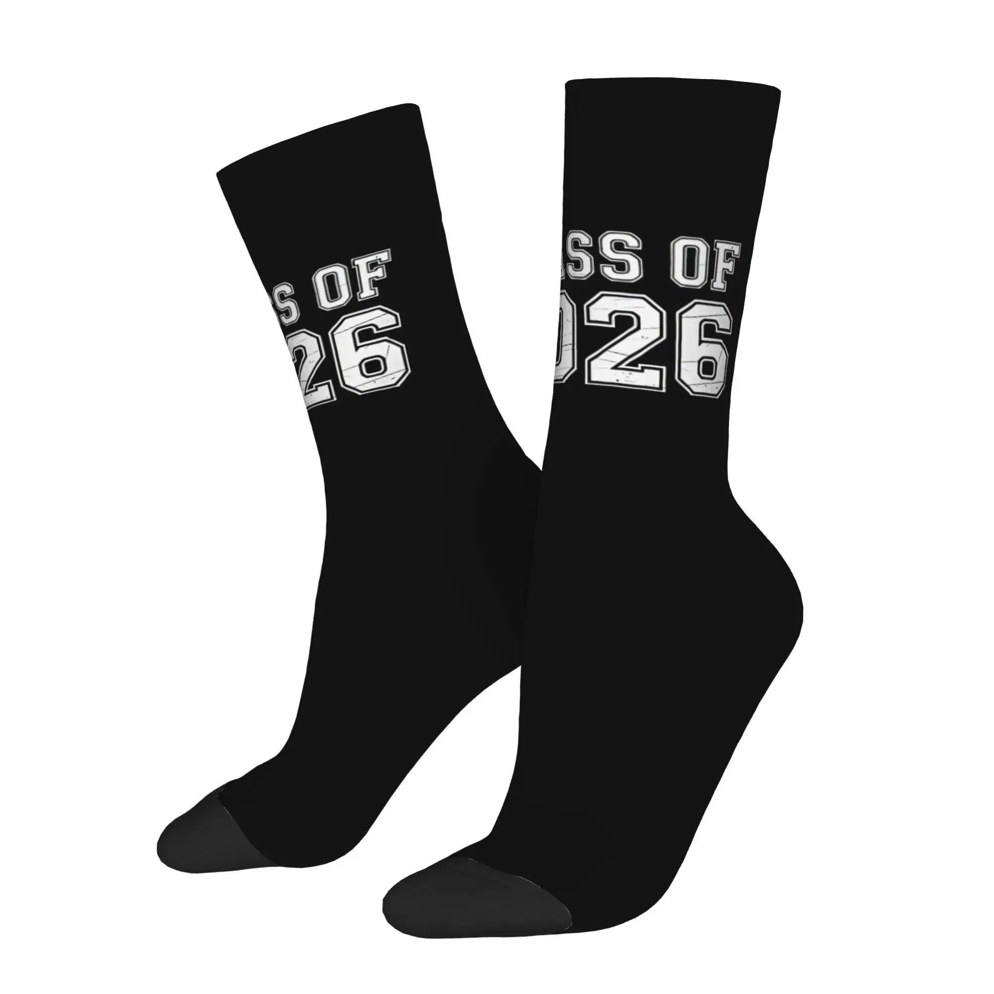 Funny Sock Graduation in 2026 Class Of 2026  Senior 2026  Hip Hop Seamless Pattern Printed Men Crew Socks Casual Men's Socks