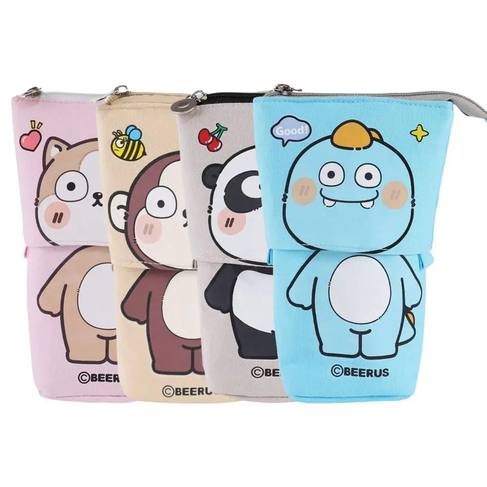 Zipper Closure Retractable Pencil Case Large Capacity Pop Up Design Zipper Storage Box Big Storage Pen Box Office Supplies