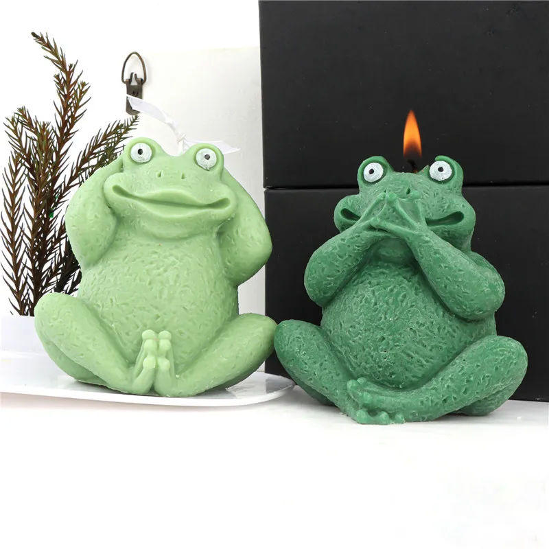 3D Cute Frogs Candle Silicone Mold DIY Animal Aromatherapy Candle Plaster Craft Soap Epoxy Resin Mould Making Supplies Tool