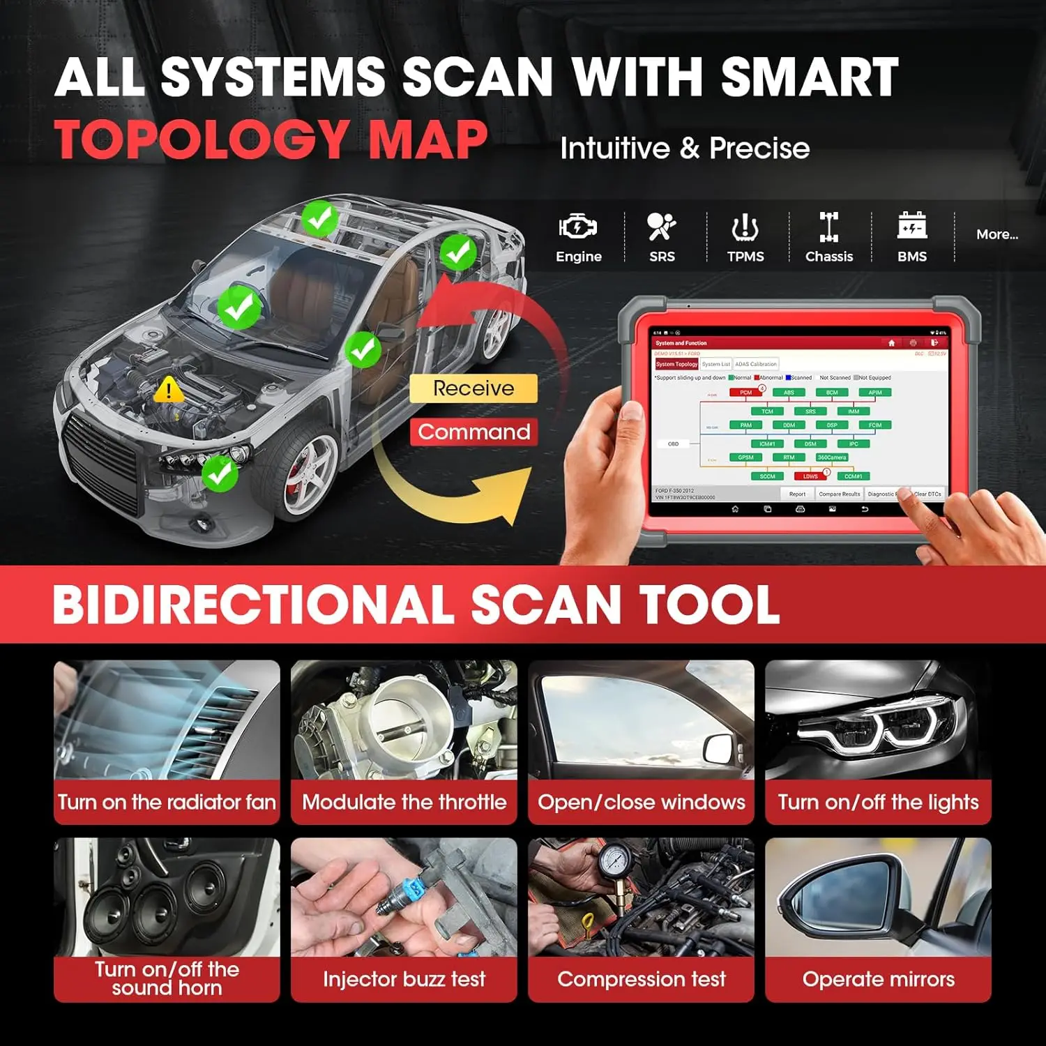 LAUNCH X431 PRO5 Car Diagnostic Tools J2534 Programming ECU Professional Auto OBD2 Scanner Diagnosis Automotive Tool 2 Years Free Update