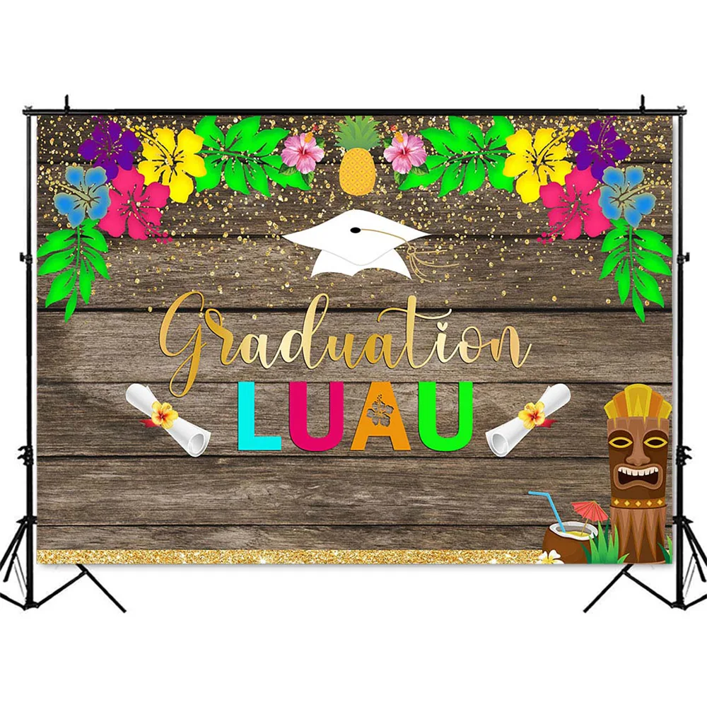 Photography backdrop Gruduation luau aloha summer holiday background for photo studio rainforest glitter backdrops Banner