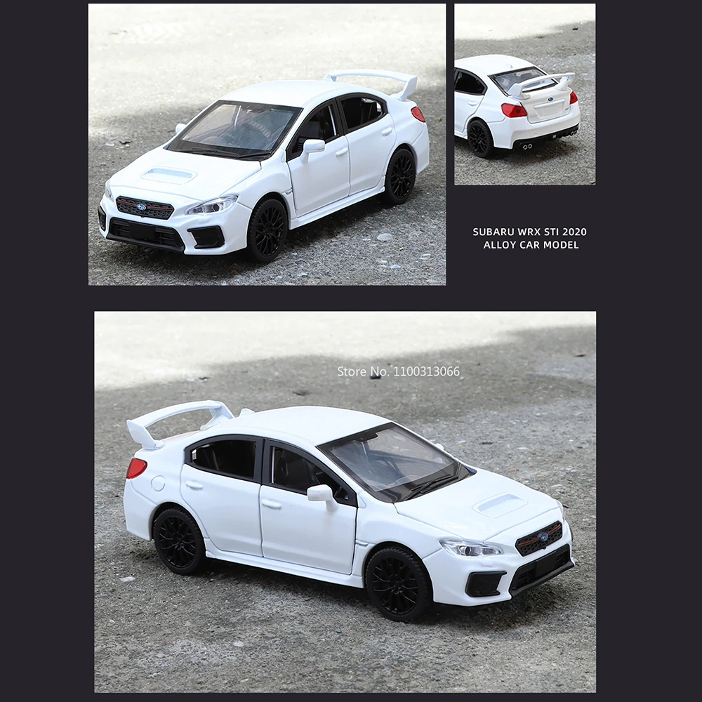 1:30 Scale Subaru WRX STI AE86 Cars Alloy Toys Diecast Models with Pull Back Doors Opened Miniature Vehicle Boys Ornaments Gifts