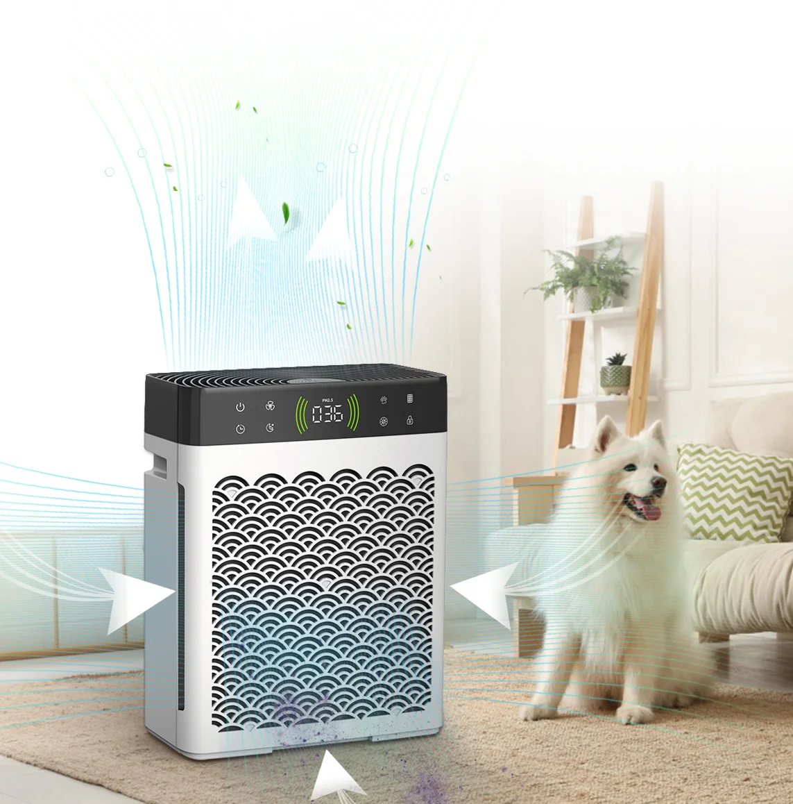 Smart House Cat Dog Hair Sterilization Deodorization Sterilizer Air purifier air circulating filter hepa for pet