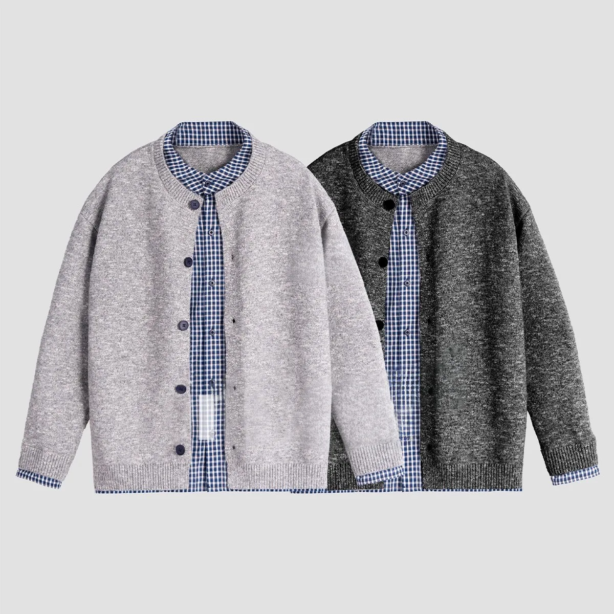 

Весна/осень 2022, новый мужской вязаный кардиган, свободный свитер с длинным рукавом и воротником рубашки, пальто, мужской свитер