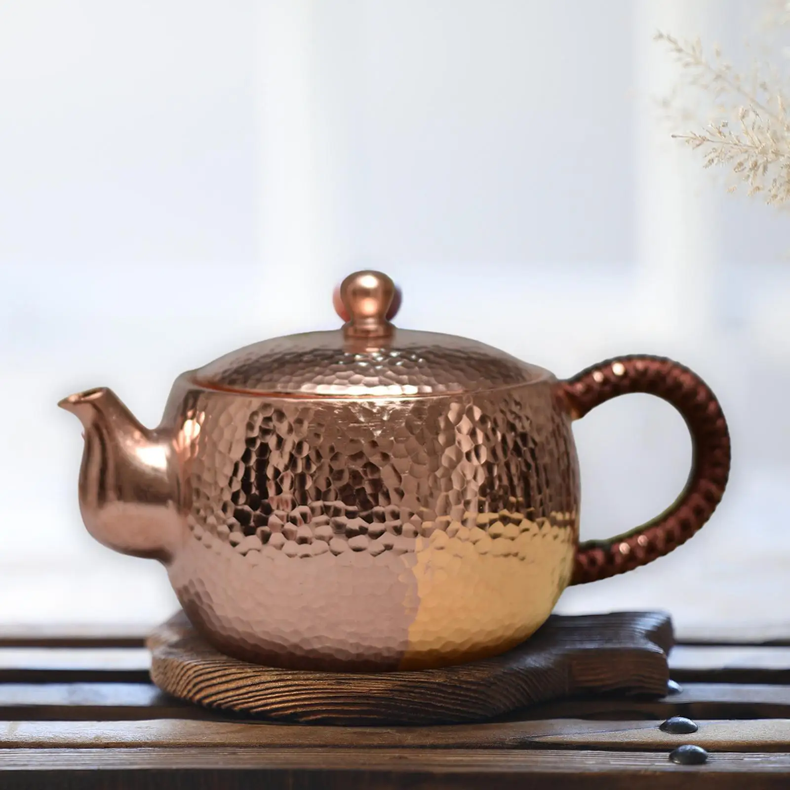 

Copper Teapot Water Boiler Jug Tea Maker Teaware Handmade Tea Kettle Coffee Pot for Restaurant Hotel Picnic Household Kitchen