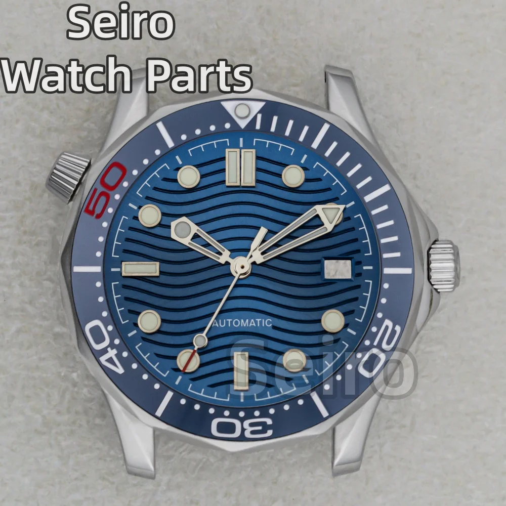 

41mm NH35 Case 31mm Dial Hands Ceramic Bezel Soild Stainless Steel Bracelet for NH35 NH36 movement Seamaster 300 Watch Case Men