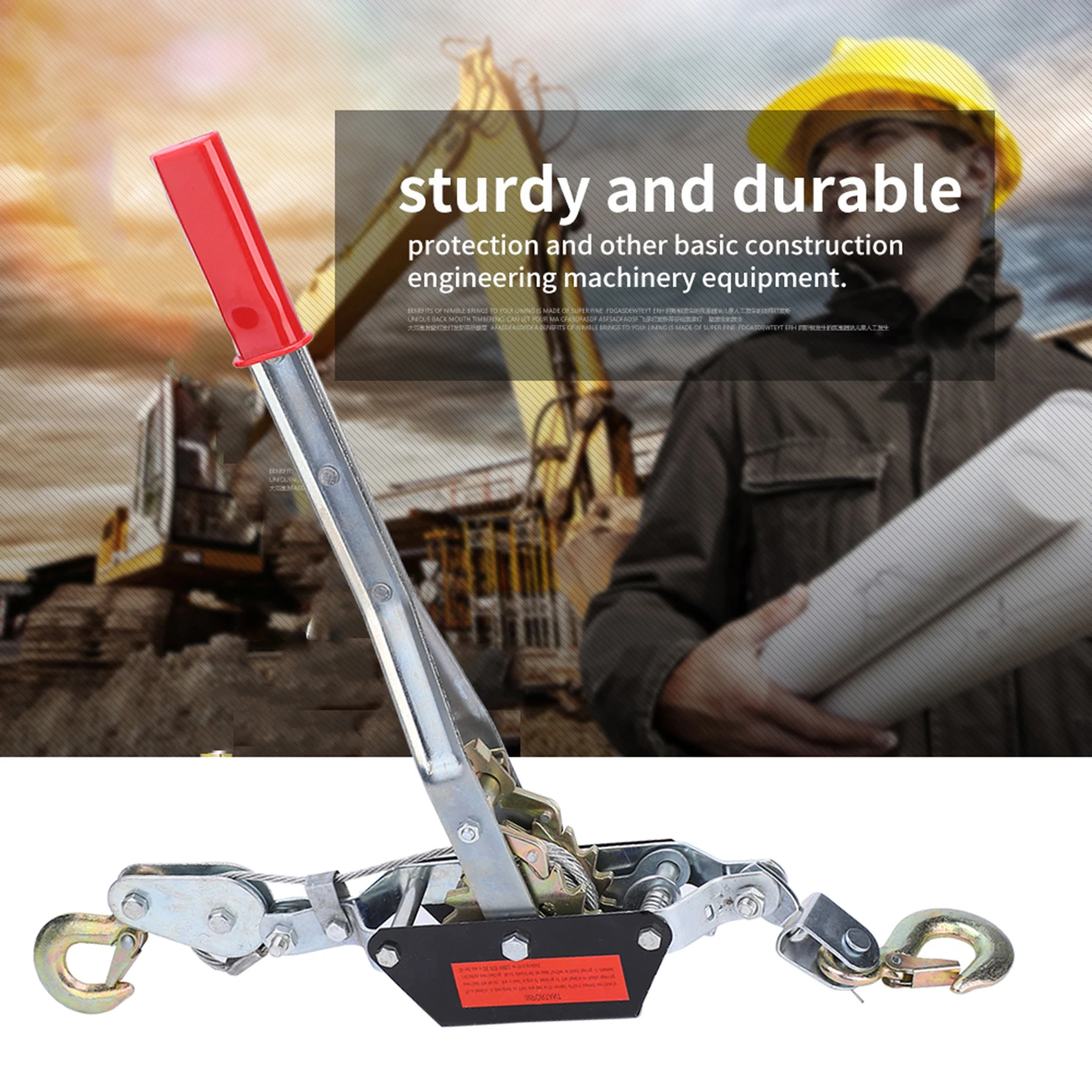 

Wire Power Puller 2T Wire Rope Hand Power Puller Tighten Tool Mini Tightener Double Hook Lifting Tool Heavy Duty Power Puller