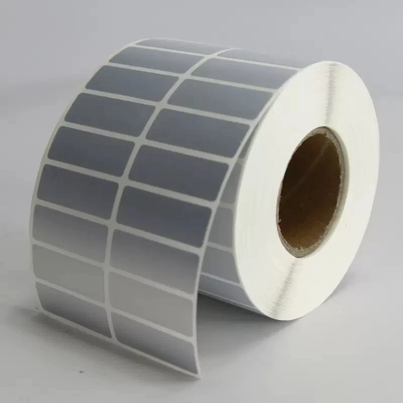 Silver PET Sticker 35*12mm 5000pcs/Roll Thermal Transfer Silver PET Label Waterproof Tearproof Oilproof Barcode Label