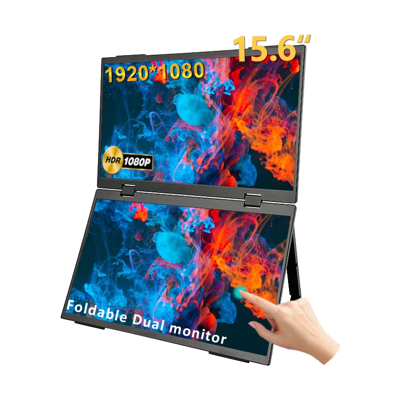 

15.6 Ips Lcd Triple Portable Monitor Usb-c Stacked Laptops Foldable Dual Monitor Screen Expander Gaming Laptop Monitor
