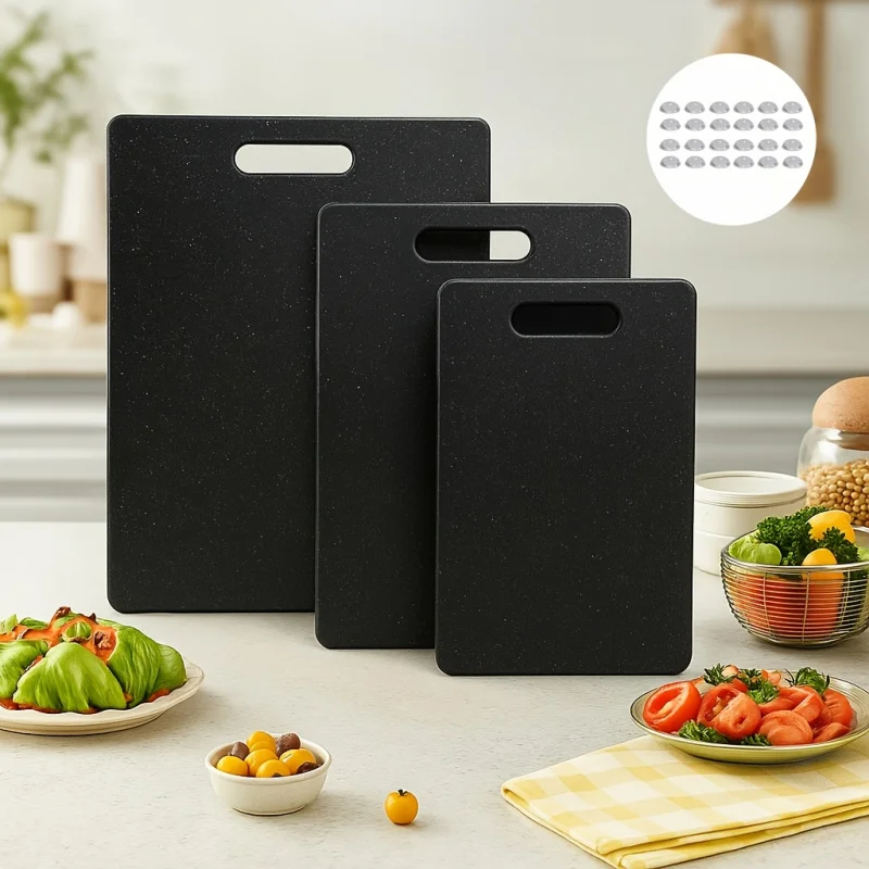 

1/2/3 Piece Household Cutting Board Set with Anti Slip Pads, Plastic for Meat Cheese Vegetables Fruits, Home Restaurant Gift