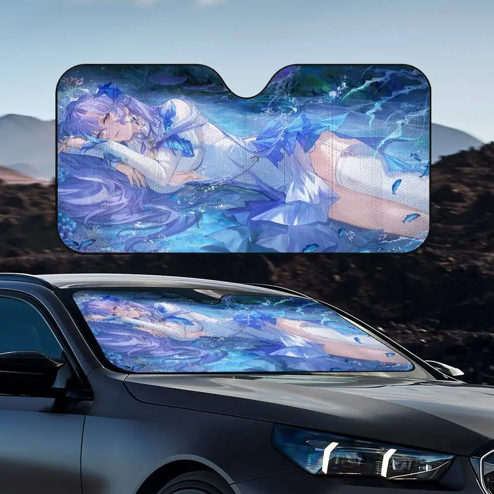 

Cantarella Wuthering Waves Sun Visor Foldable Universal Car Windshield Sun Shade UVProtection Heat Insulation Foldable Cover