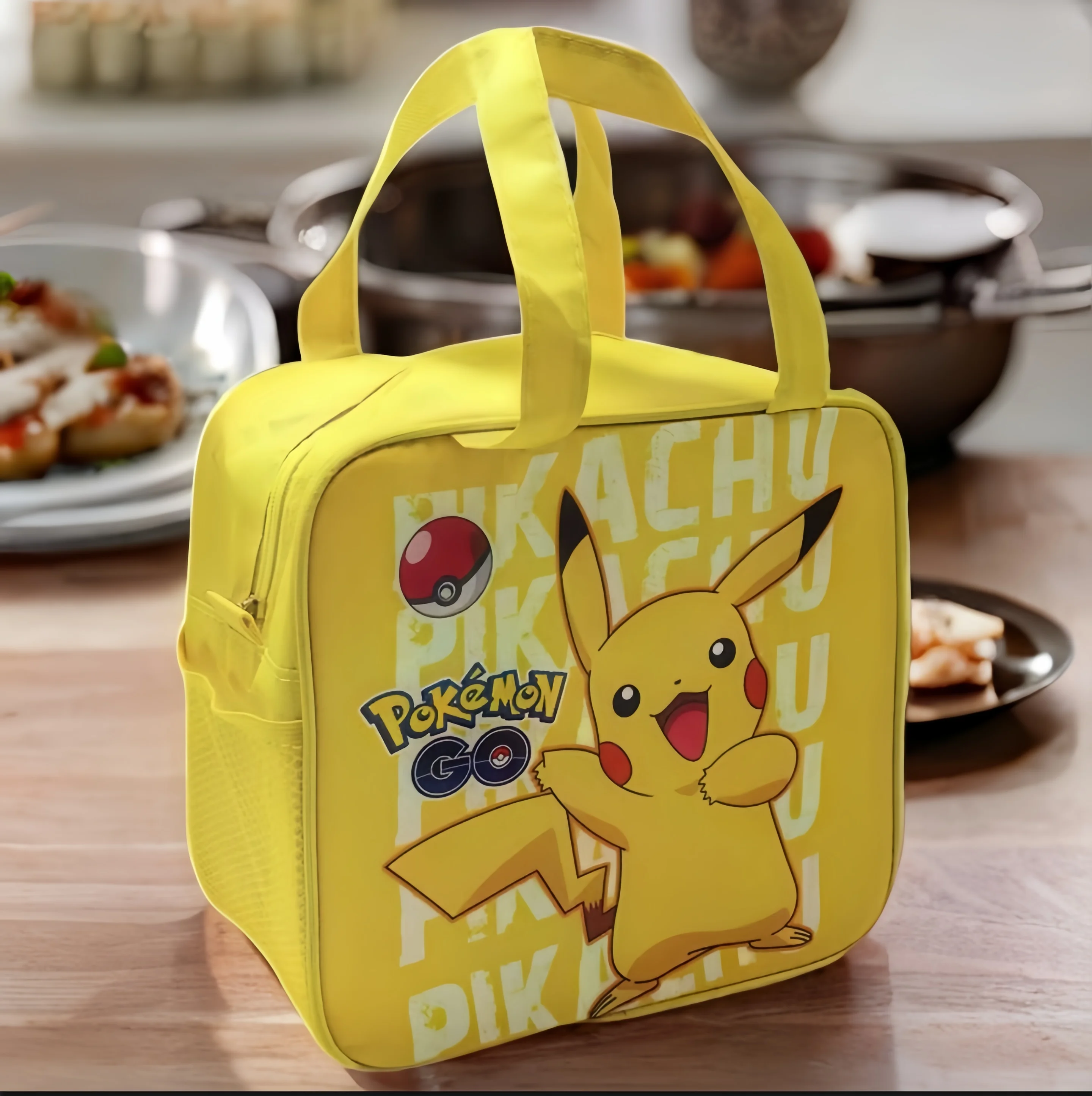 Lancheira isolada Pikachu, lancheira portátil, carteira isolada dobrável, perfeita para picnicking em escritórios e escolas