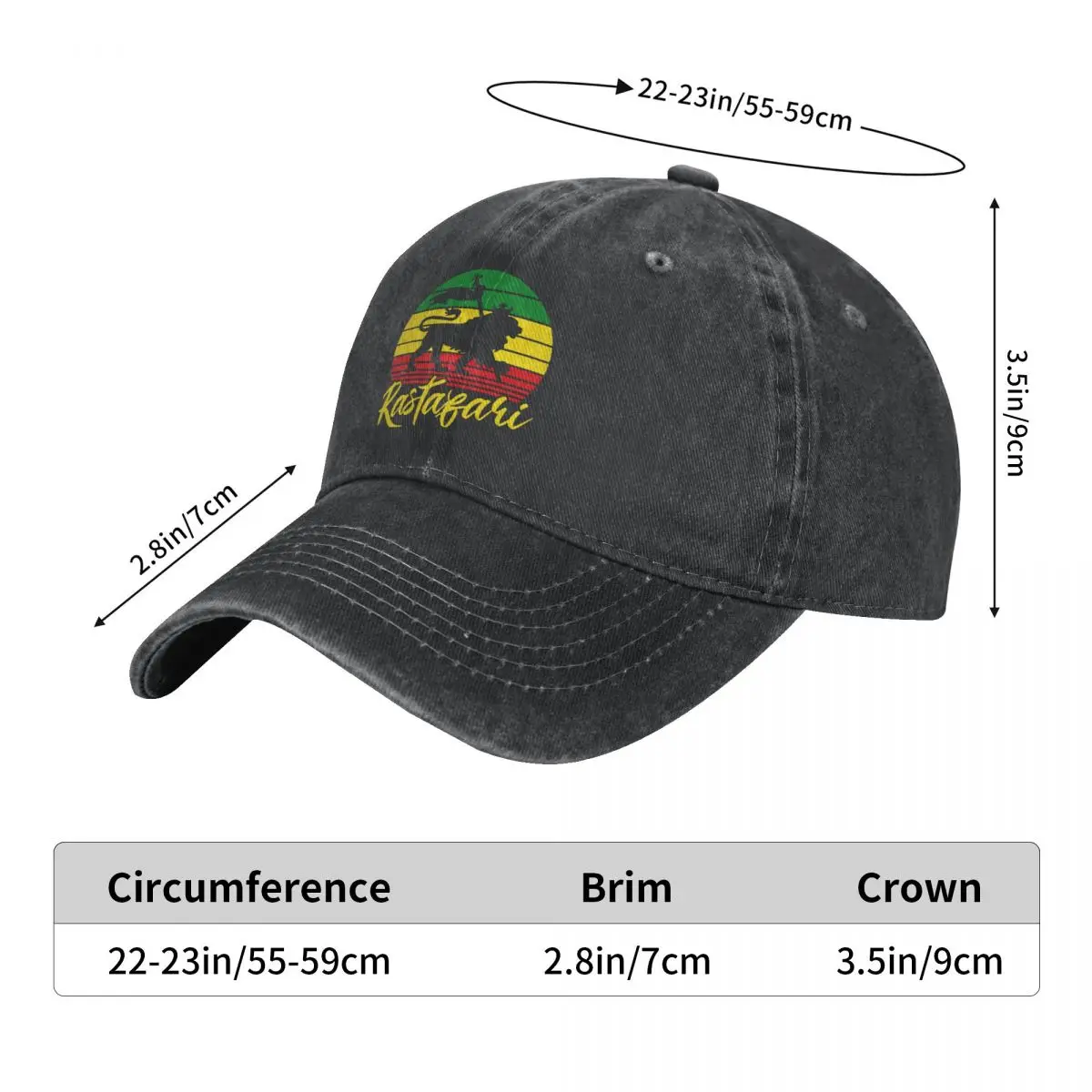 Rasta Flag Lion Multicolor Hat Peaked Women\'s Cap Rastafari Lion Of Judah Classic Retro Personalized Visor Protection Hats