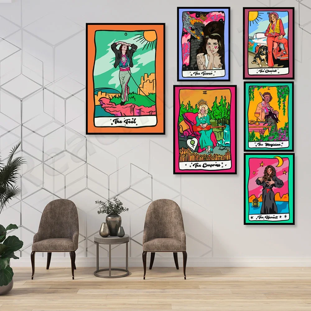 

Queen Tarot, Justice, Magician, Devil Tarot Inspired Art Printing | Wall Art Poster, Pop Culture