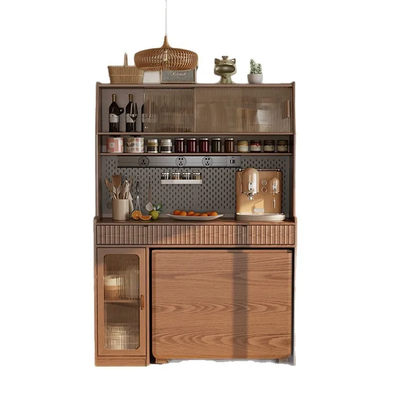 Solid Wood Sideboard Cabinet for Dining Room Wall Mounted Storage Cabinet Wine Cabinet Home Display Table Storage