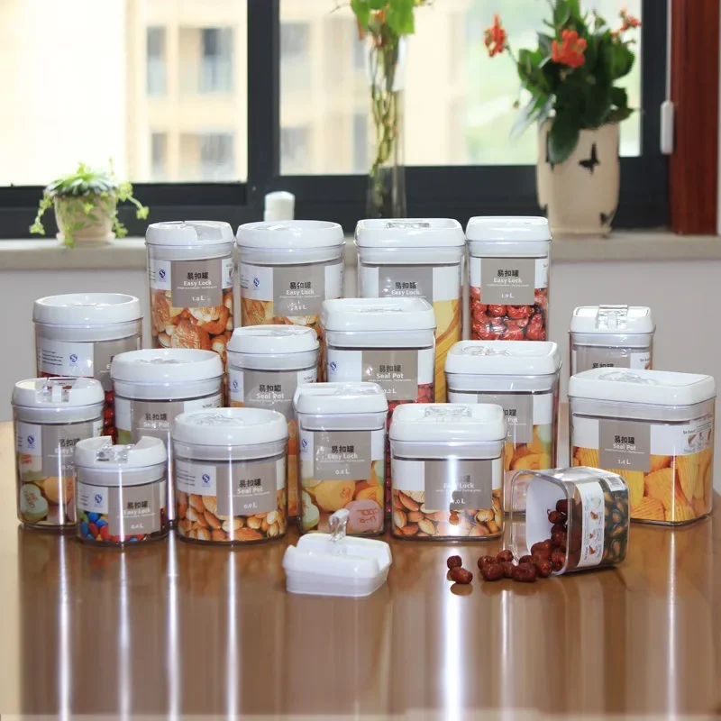 Food Storage Box Kitchen Refrigerator Containers Transparent Sealed Cans Lid Fresh-keeping Tanks Plastic Containers Storage