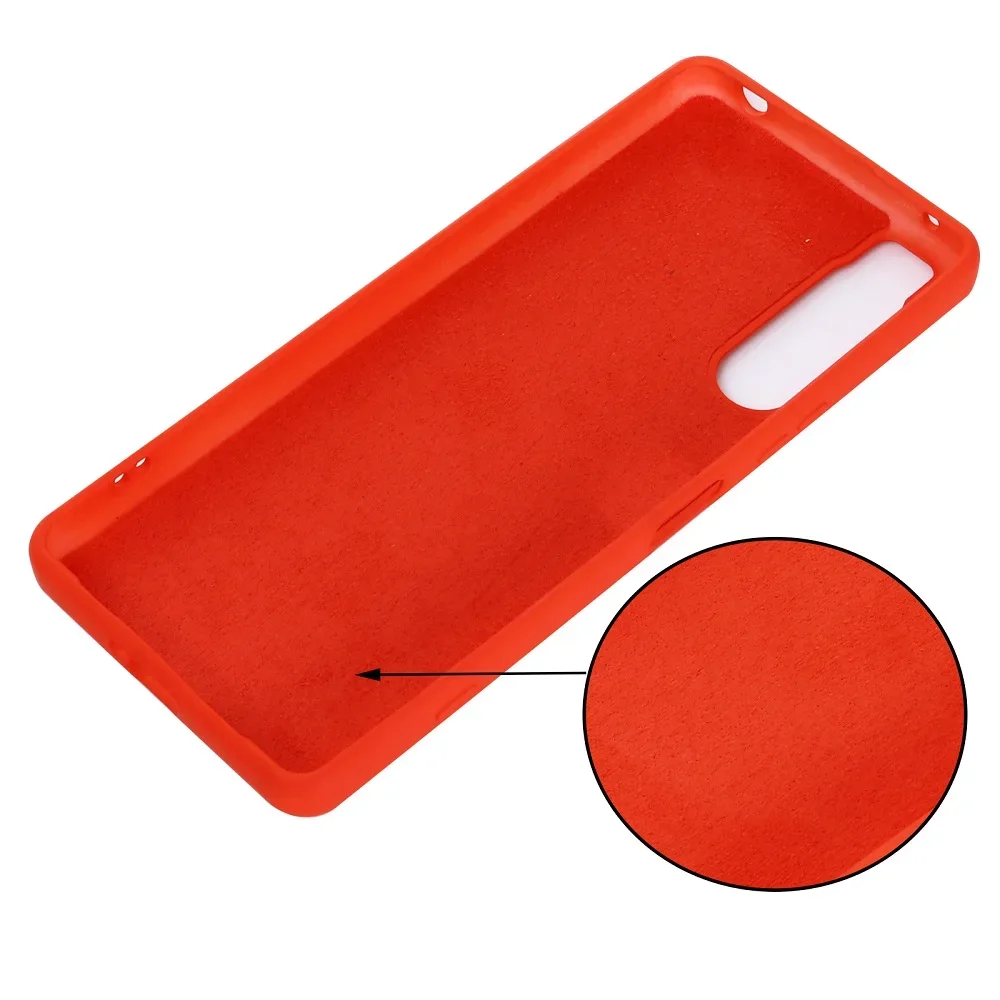 With Silicone Strap Funda for Sony Xperia 5 IV Case Liquid Silicone Soft Cover for Sony Xperia 10 5 1 IV Pro II ACE III  Capa