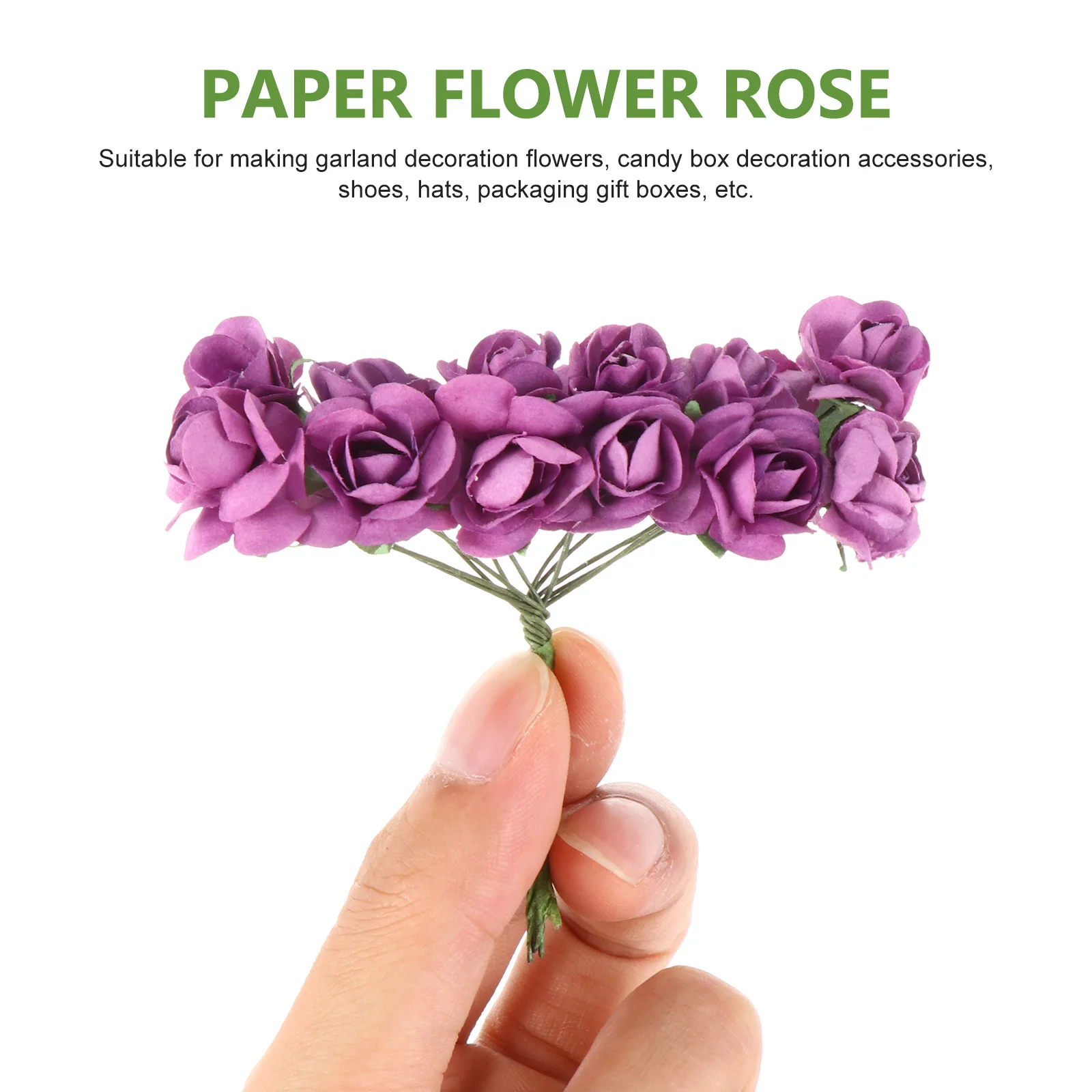 

144Pcs Paper Rose Flowers Artificial Bouquet Decorations Delicate Craft Wedding Home Office Paper Rose Flowers