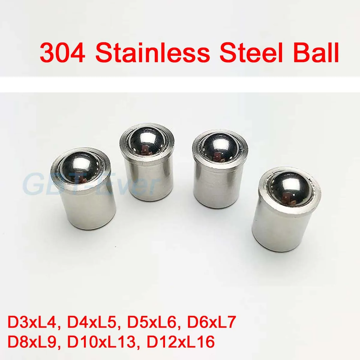 

1-10Pcs 3mm 4mm 5mm 6mm 8mm 10mm 12mm 304 Stainless Steel Ball Plunger Push Fit Ball Spring Ball Plungers D3-D12