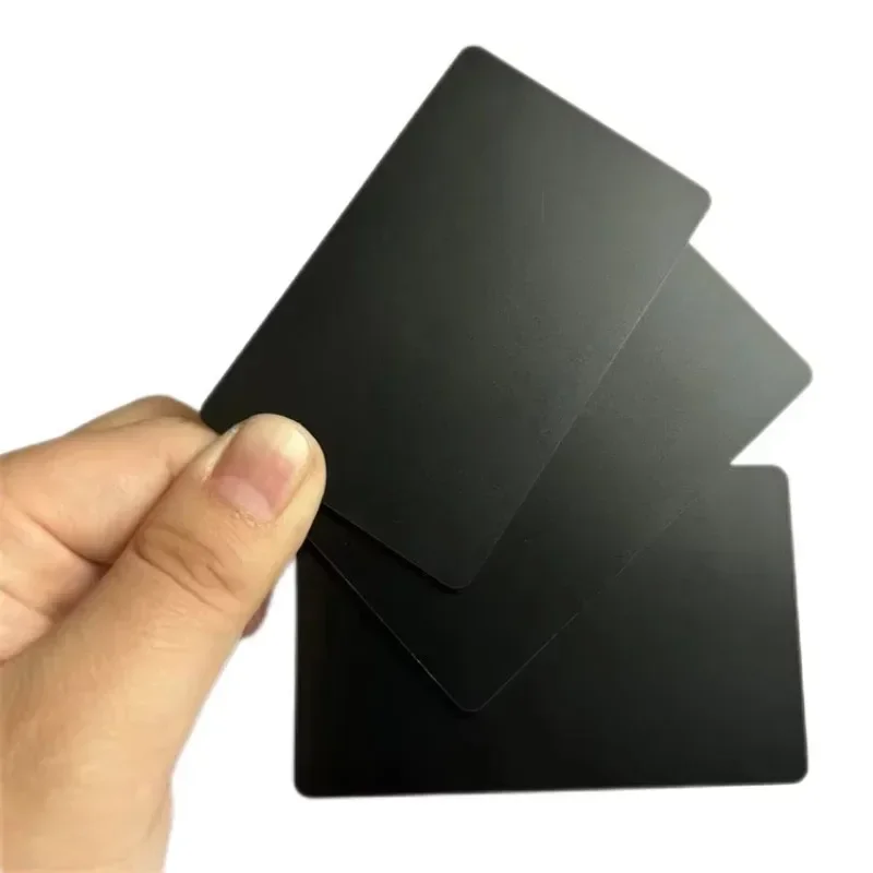 

Customized Chip Laser Engravable Black Metal Debit Card Business Gift Credit Card Material Size Blank Metal Business Cards