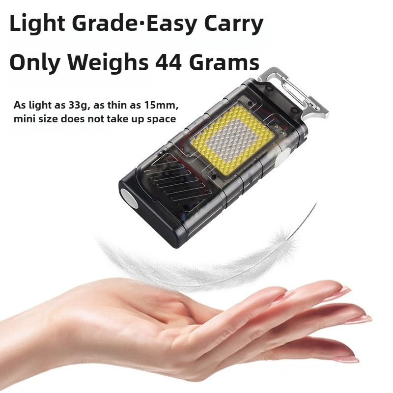 5 in 1 Mini Key Chain Flashlight Portable Rechargeable LED Lighter Super Bright Opener SOS Strobe for Camping Hiking Outdoor Use