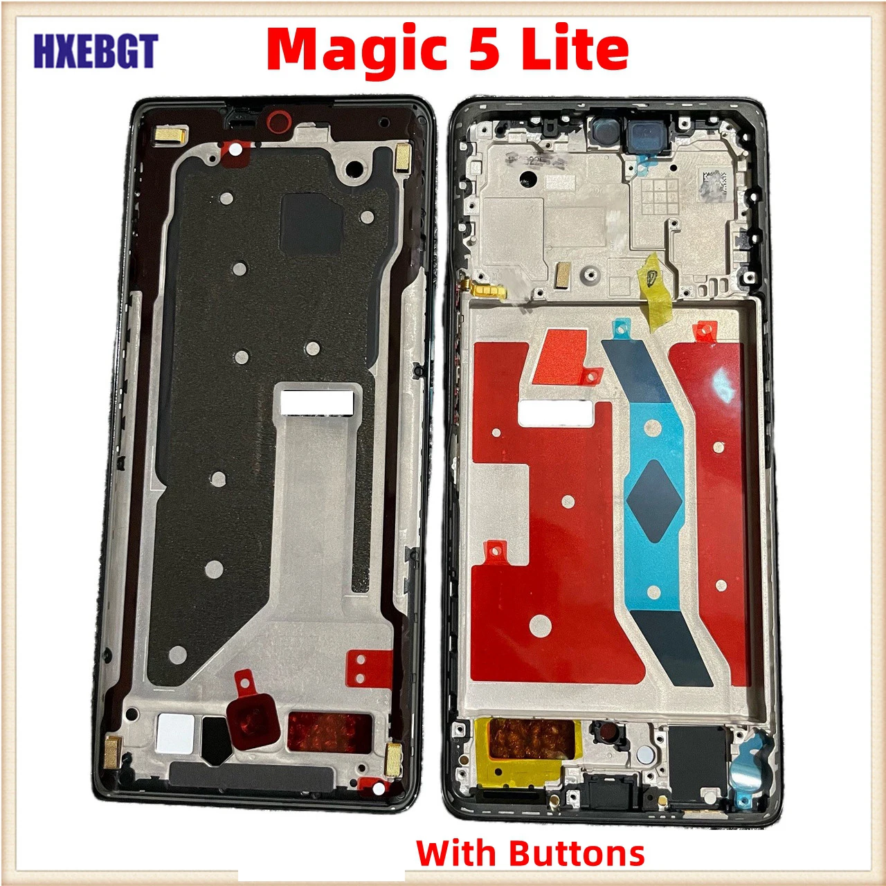 

LCD Front Frame Middle Housing Bezel Chassis For Honor Magic 5 Lite Back Faceplate With Side Buttons Magic5 Lite Parts