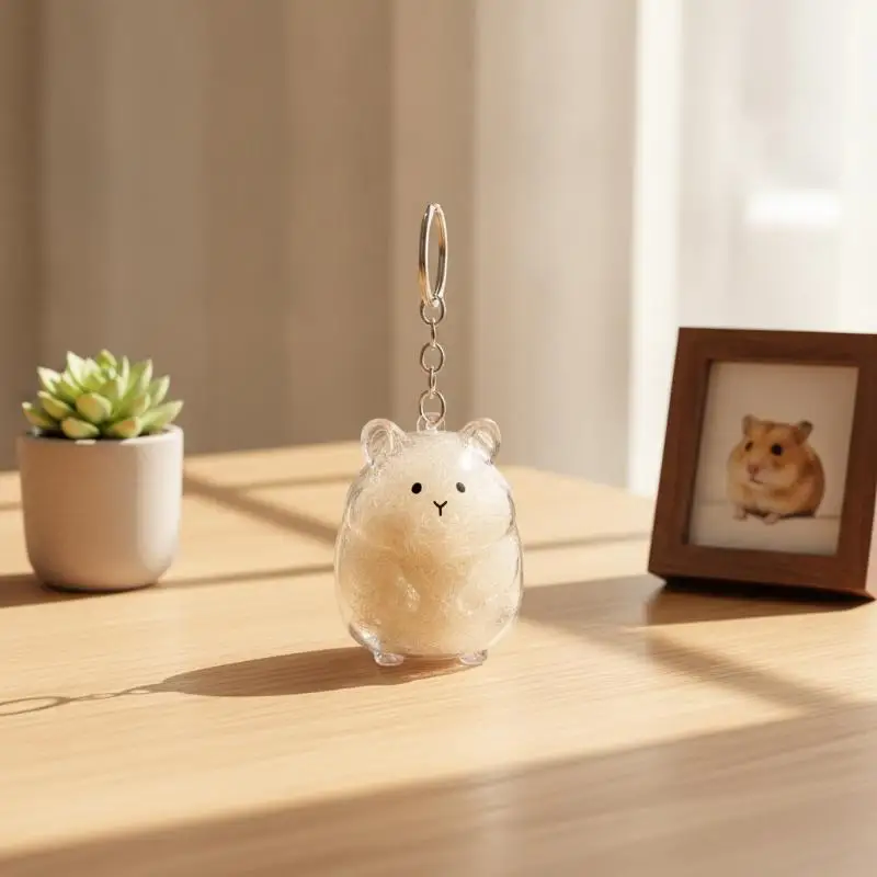 1 Stück Niedlicher Transparenter Haustier-Fellsammler in Hamsterform mit Abnehmbarem Pflegekamm für die Käfierreinigung – Detail 16