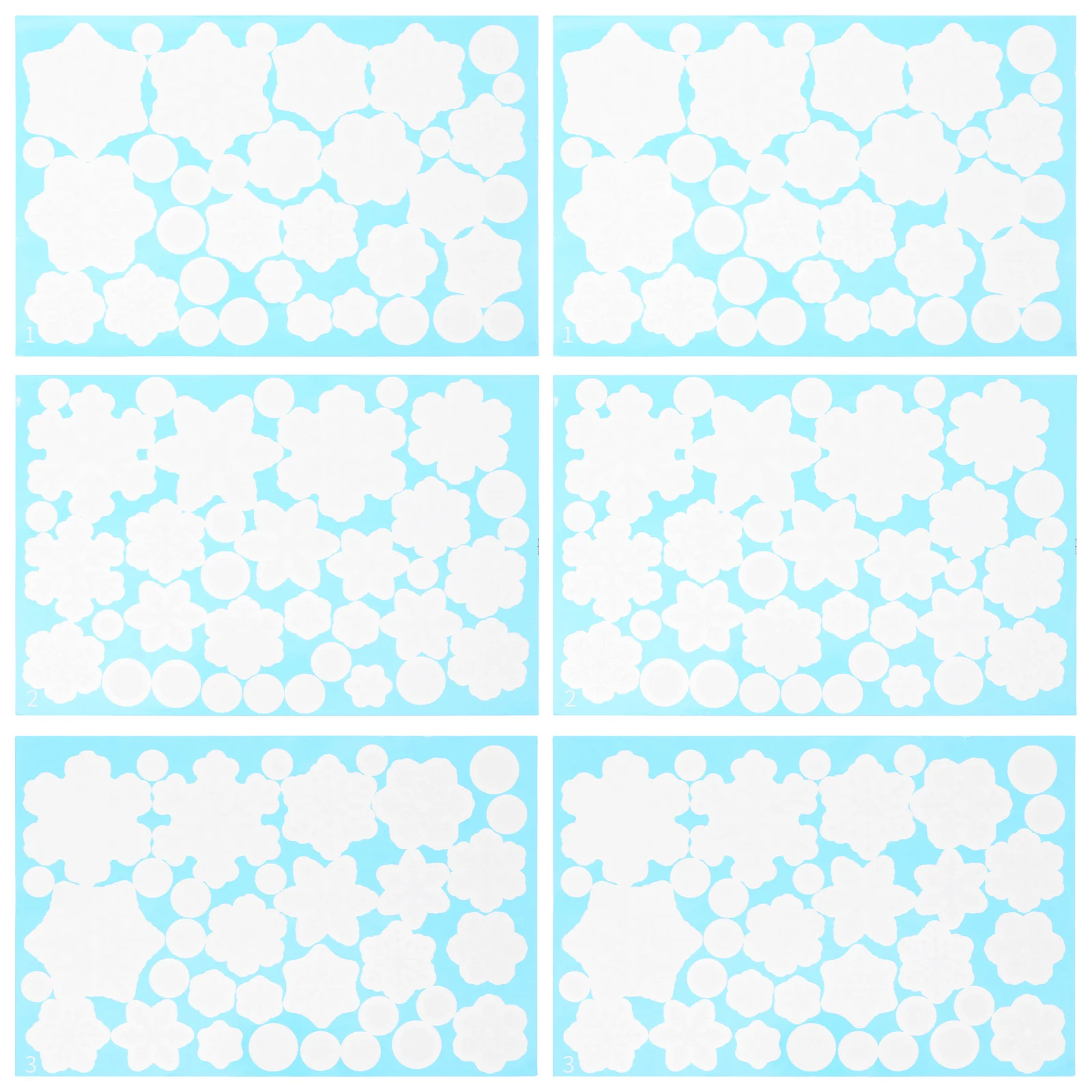 

6 Sheets Christmas Snowflake Sticker PVC Decorative Snow Decal Window Glass Sticker Party Supply Home Decor Adhesive Removable